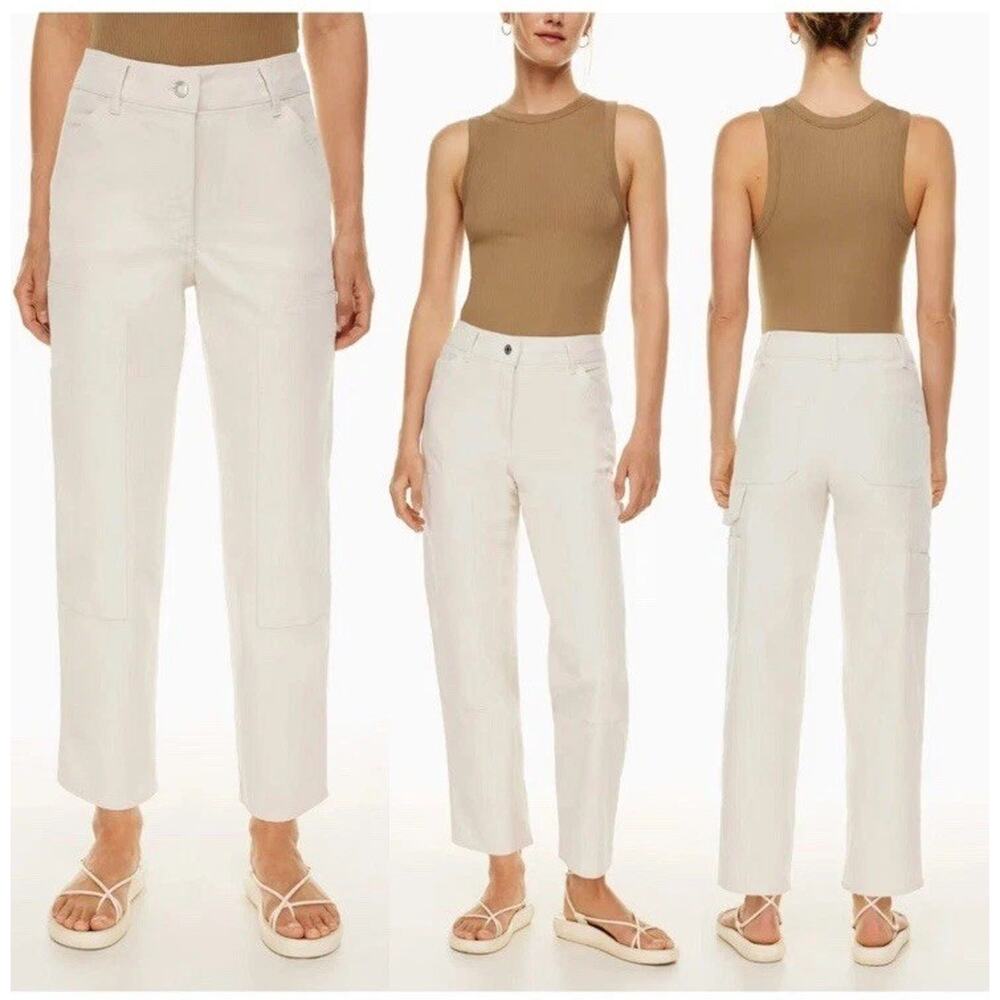 Wilfred Free Aritzia Brennan High Rise Utility Pants Size 6 Birch Off White $128